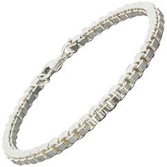 Tiffany and Co Sterling Silver 7.5" 4.5mm Venetian Box Chain Bracelet