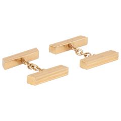 Boucheron Paris 1950s  gold cuboid shaped cufflinks 