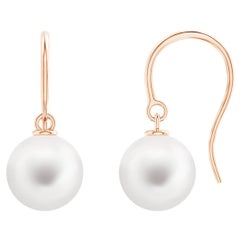 Orecchini classici con perle d'acqua dolce coltivate in oro rosa 14K