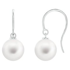 Classic Freshwater Cultured Pearl Earrings in 14K White Gold