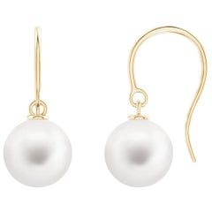 Orecchini classici con perle d'acqua dolce coltivate in oro giallo 14K