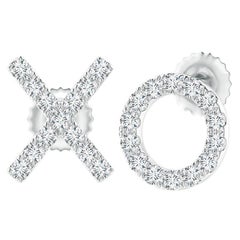 Orecchini con diamante naturale XO in platino (0,2cttw Colore-G Carità-VS2)