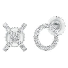 Orecchini con diamante naturale XO in platino (0,08cttw Colore-H Chiarezza-SI2)