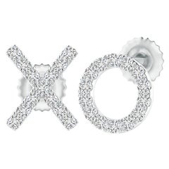 Orecchini con diamante naturale XO in platino (0,17cttw Colore-H Chiarezza-SI2)