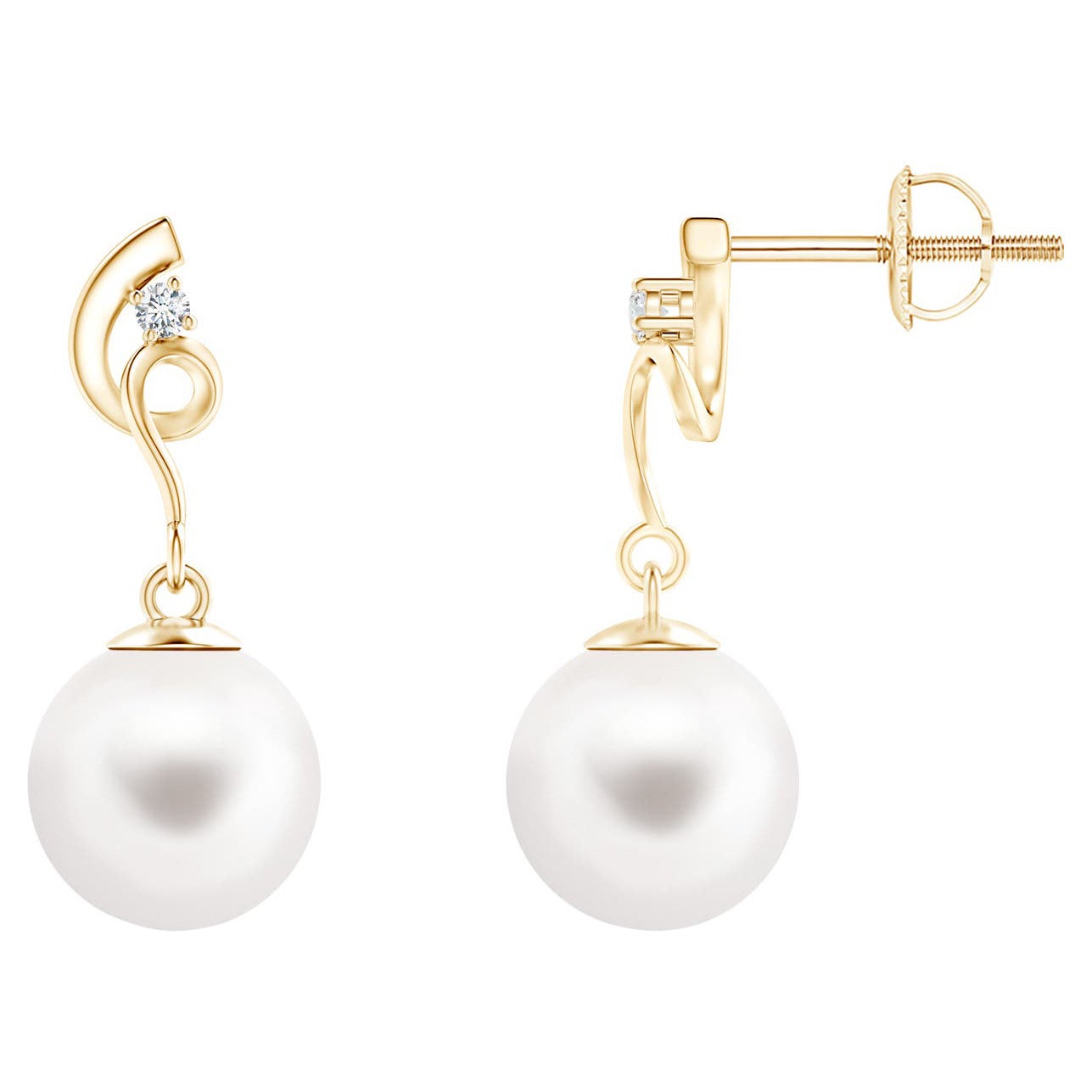 Twisted Bow 18K Gold-Plated Freshwater Pearl Earrings