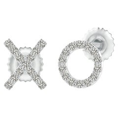 Orecchini con diamante naturale XO in platino (0,08cttw colore-K chiarezza-I3)