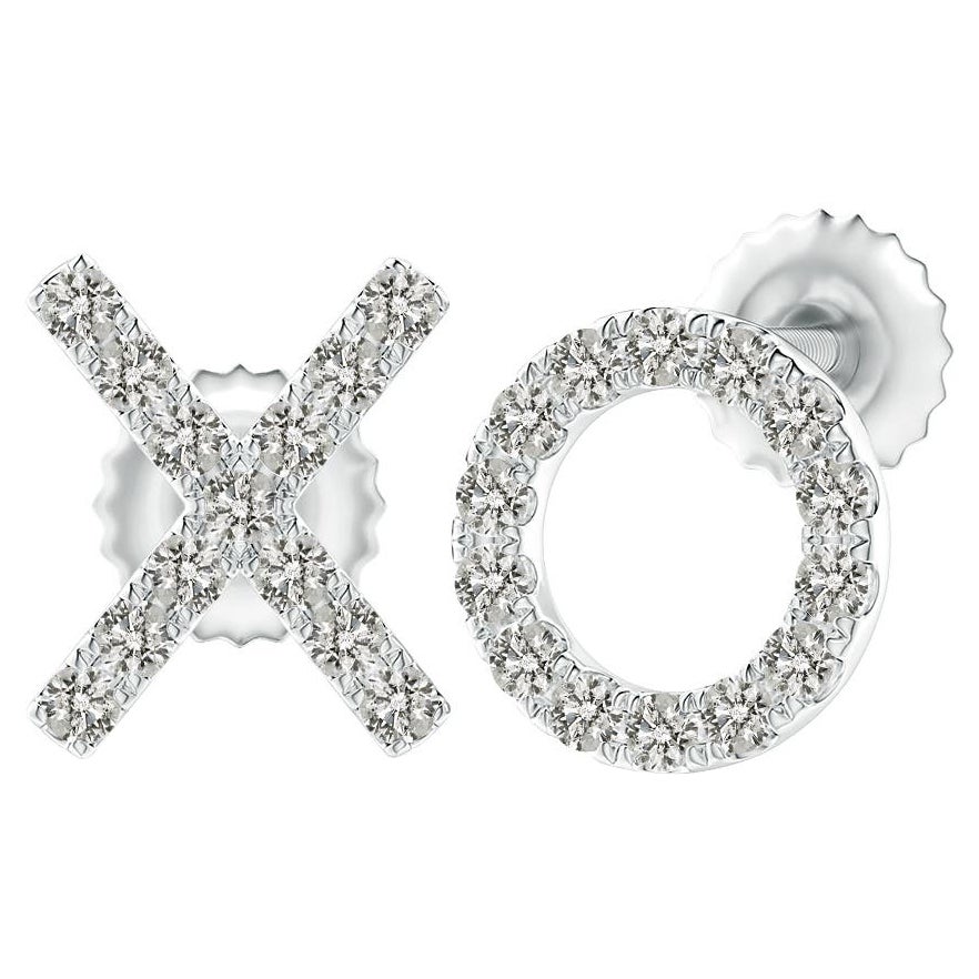 Clous d'oreilles XO en platine (0,17 cttw Couleur-K Clarté-I3)