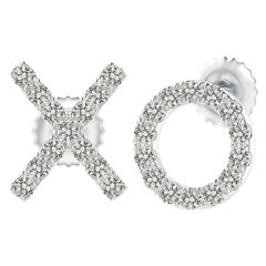 Orecchini con diamante naturale XO in platino (0,2cttw colore-K chiarezza-I3)