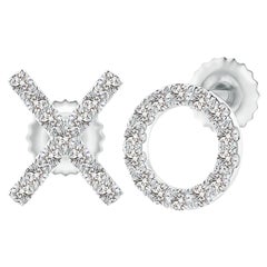 Orecchini con diamante naturale XO in oro bianco 14K (0,17cttw)  Colore I+I-J)