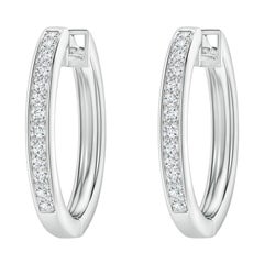 Natural Diamond Hoop Earrings in Platinum (0.07cttw Color-G Clarity-VS2)