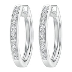 Natural Diamond Hoop Earrings in Platinum (0.2cttw Color-H Clarity-SI2)