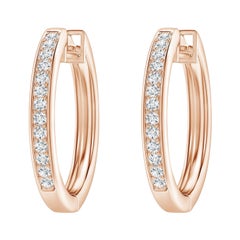 Boucles d'oreilles en or rose 14 carats (0,33 carattw Couleur-G Clarté-VS2)