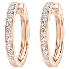 Boucles d'oreilles en or rose 14 carats avec diamants naturels (0,5 carattw Couleur-G pureté-VS2)