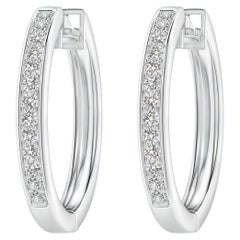 Natural Diamond Hoop Earrings in 14K White Gold (0.5cttw Color-I-J Clarity-I1I2)