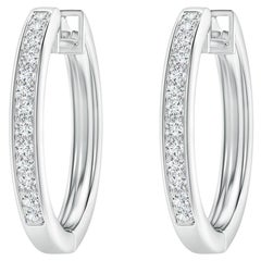 Natürliche Diamant-Creolen aus 14K Weißgold (0,33cttw Farbe-G Reinheit-VS2)