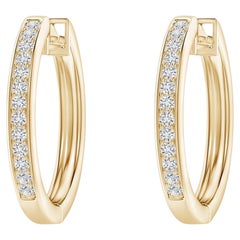 Natürliche Diamant-Creolen aus 14K Gelbgold (0.2cttw Farbe-H Reinheit-SI2)