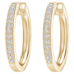 Natürliche Diamant-Creolen aus 14K Gelbgold (0,5cttw)  Farbe-H  Klarheit-SI2)