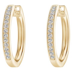 Natürliche Diamant-Creolen aus 14K Gelbgold mit 0,2cttw Farbe-I-J Clarity-I1-I2