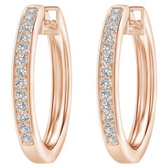 Boucles d'oreilles en or rose 14 carats avec diamants naturels (0,5 carattw Couleur-I-J Clarté-I1-I2)