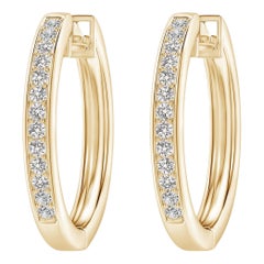 Natürliche Diamant-Creolen aus 14K Gelbgold(0,5cttw Farbe-I-J Reinheit-I1I2)