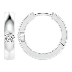 ANGARA - Boucles d'oreilles en platine avec diamant rond naturel de 0,23 ct (couleur-H)