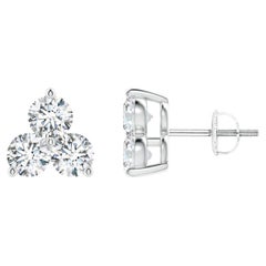 Natural Diamond Stud Earrings in Platinum (1cttw  Color-G  Clarity-VS2)