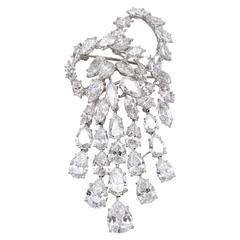 Harry Winston Diamond Platinum Cascade Brooch