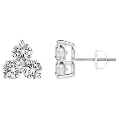 Orecchini con diamanti naturali in platino (1cttw)  Colore I+I-J  Chiarezza-I1-I2)