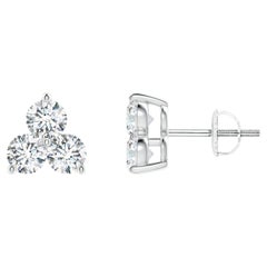 Orecchini con diamanti naturali in platino (0.54cttw)  Colore-G  Chiarezza-VS2)