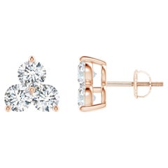 Natural Diamond Stud Earrings in 14K Rose Gold (1cttw  Color-G  Clarity-VS2)
