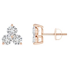 Orecchini con diamanti naturali in oro rosa 14K (0,5cttw)  H. H.  Chiarezza-SI2)