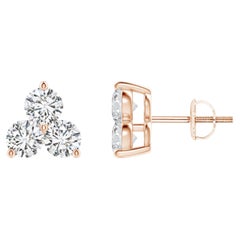 Orecchini con diamanti naturali in oro rosa 14K (0,75cttw)  H. H.  Chiarezza-SI2)
