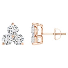 Orecchini con diamanti naturali in oro rosa 14 carati (1cttw)  H. H.  Chiarezza-SI2)