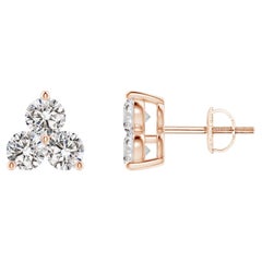 Orecchini con diamanti naturali in oro rosa 14K (0,5cttw Color-I-J)  Chiarezza-I1I2)