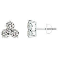 Orecchini con diamanti naturali in oro bianco 14K (0,5cttw)  K.K.  Chiarezza-I3)