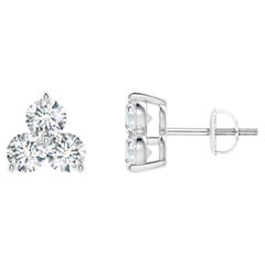 Orecchini con diamanti naturali in oro bianco 14K (0,5cttw)  Colore-G  Chiarezza-VS2)