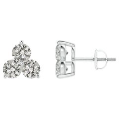 Orecchini con diamanti naturali in oro bianco 14K (0,75cttw)  K.K.  Chiarezza-I3)
