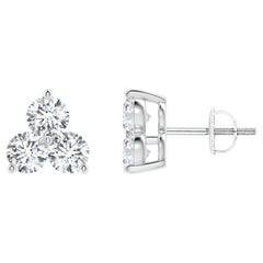 Orecchini con diamanti naturali in oro bianco 14K (0,75cttw)  Colore-G  Chiarezza-VS2)