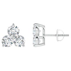 Orecchini con diamanti naturali in oro bianco 14K (1cttw)  Colore-G  Chiarezza-VS2)
