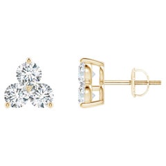 Orecchini con diamanti naturali in oro giallo 14K (0,5cttw)  Colore-G  Chiarezza-VS2)