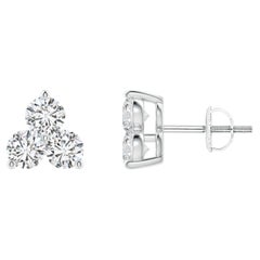 Natural Diamond Stud Earrings in 14K White Gold (0.5cttw Color-H  Clarity-SI2)