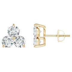 Orecchini con diamanti naturali in oro giallo 14 carati (1cttw)  Colore-G  Chiarezza-VS2)
