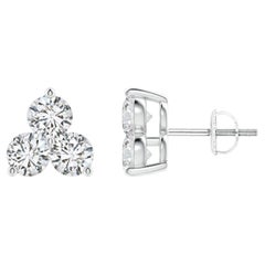 Natural Diamond Stud Earrings in 14K White Gold (1cttw Color-H  Clarity-SI2)