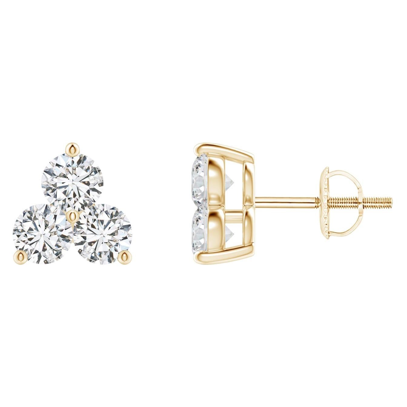 Natürliche Diamant-Ohrstecker aus 14K Gelbgold (0,5cttw Farbe-H  Klarheit-SI2)