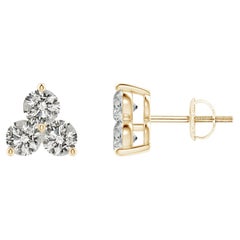 Orecchini con diamanti naturali in oro giallo 14K (0,5cttw Color-K)  Chiarezza-I)