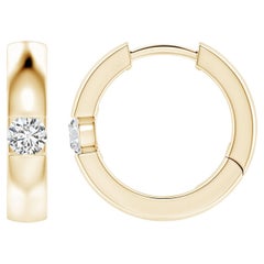 Orecchini a cerchio con diamanti tondi naturali da 0,15 carati in oro giallo 14K (H. H.)