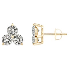 Orecchini con diamanti naturali in oro giallo 14K (0,75cttw Color-K)  Chiarezza-I)