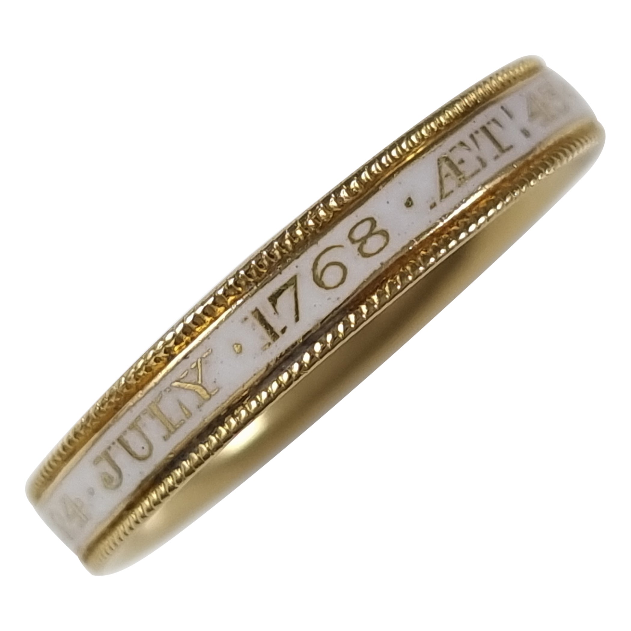George III 18ct Gold and Enamel Memorial Ring, Circa 1768
