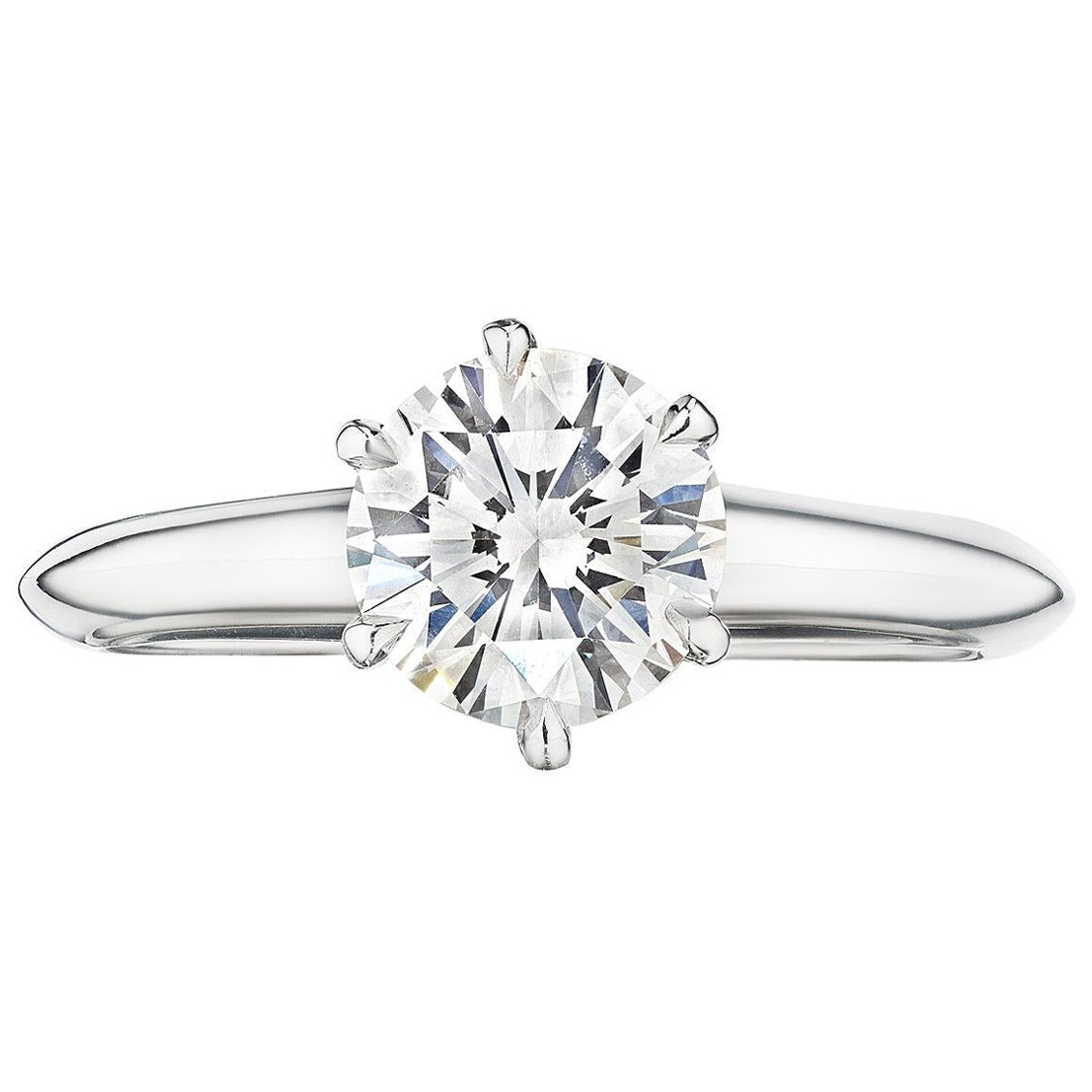 Tiffany & Co. 1.12 Carat Round Brilliant Diamond Platinum Engagement Ring For Sale