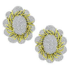 6.00ct Diamond Platinum and Gold Earrings